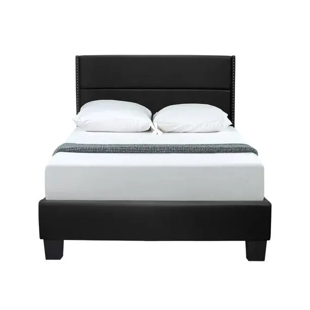 Giulia Faux Leather Twin Platform Bed – Minimalist Design – Go Green Woods