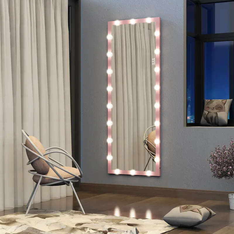 GlamourGlow Full-Length Wall Mirror with Sleek Frame