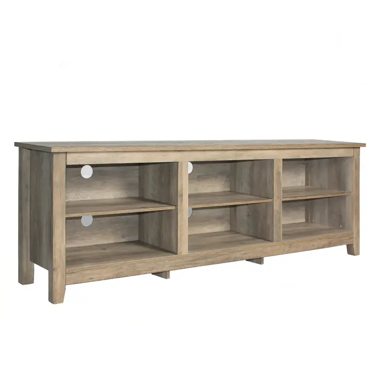 Go Green Woods Noah 70″ Wooden TV Stand with Open Shelving