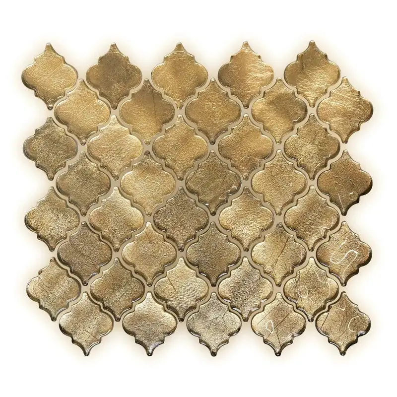 Gold Arabesque Pattern Mosaic Tile