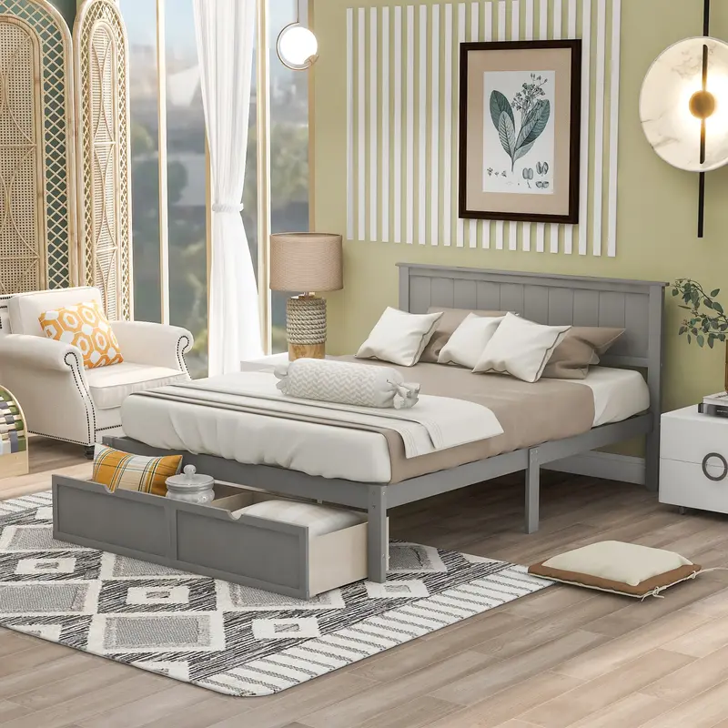 Gray Haven Contemporary Twin Platform Bed