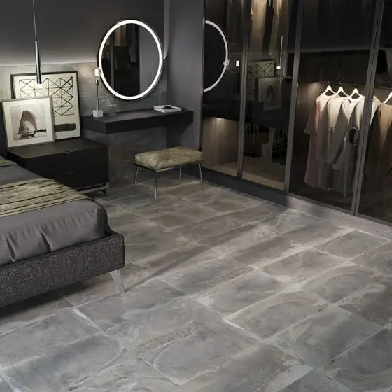 Grey Slate Sugar-Glazed Porcelain Wall and Floor Tile – 300×600 mm