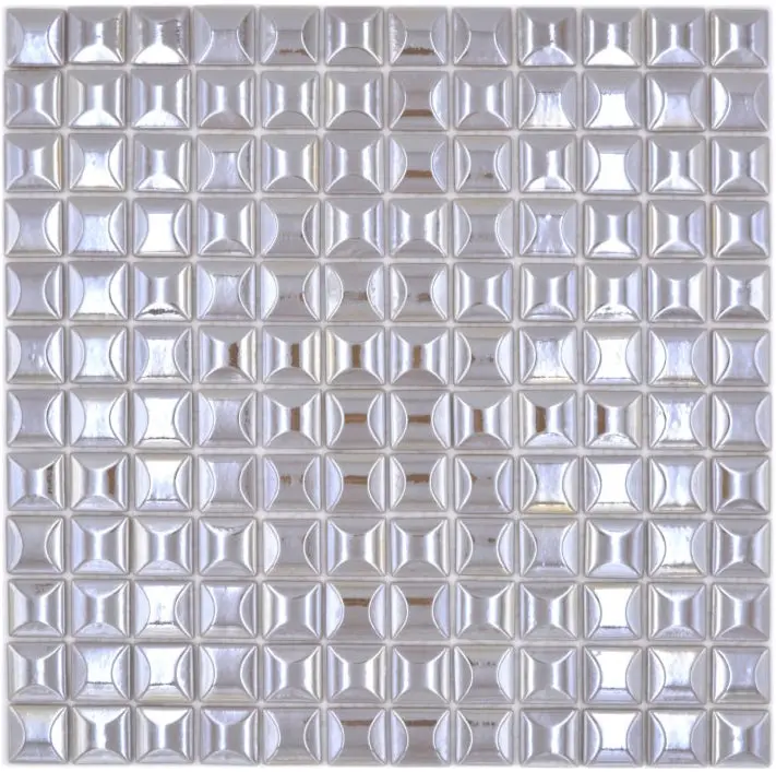 Grosvenor Chrome-Silver Reflective Mosaic Tile