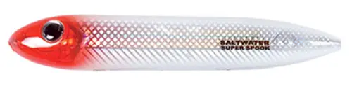 Heddon Premium Super Spook Topwater Plug – 5″, 7/8 oz, Red Head Finish