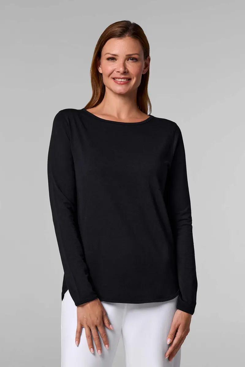 Heyday Women’s Black Side-Split Modern Shirt