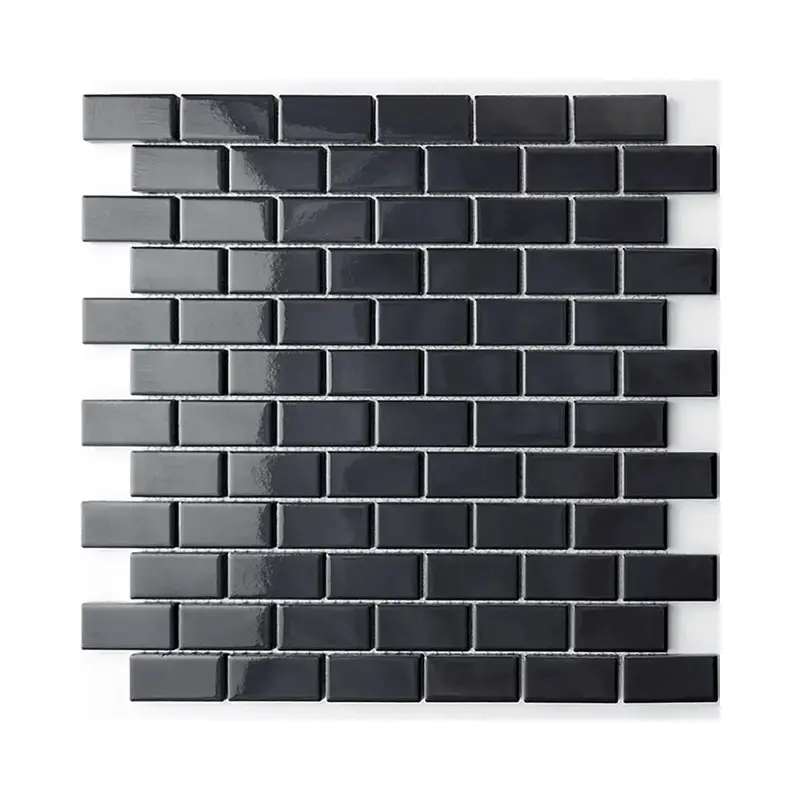 Jubilee Black Metro Mosaic Tile – 300x300mm Glossy Rectified Ceramic Tile