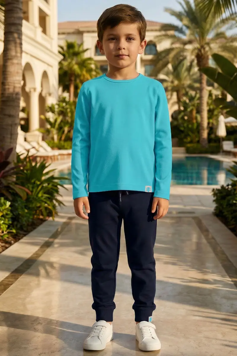 Kids’ Coco Plum Long-Sleeve Everyday T-Shirt – Coolibar Blue