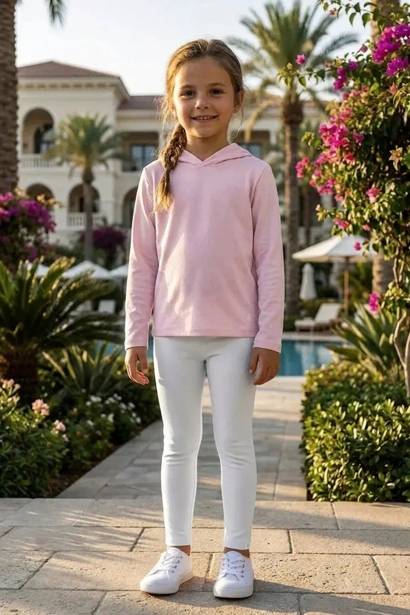 Kids’ & Toddler Coco Plum Hoodie – Powder Tone Pima Sol Long Sleeve