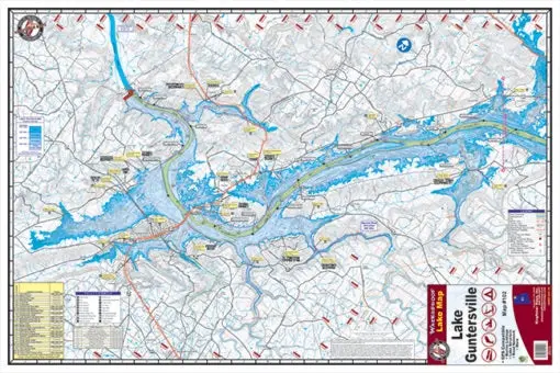Kingfisher Lake Map – Guntersville Lake, Alabama