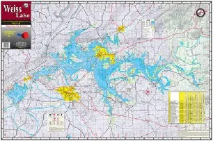 Kingfisher Lake Map – Weiss Lake, Alabama