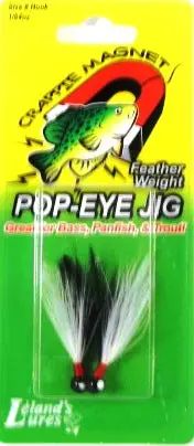 Leland Pop Eye Jig – 1/64 oz, 2-Pack, Black & White-Black