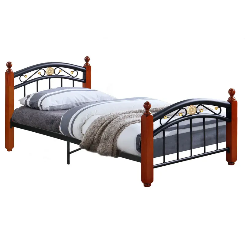Leyla Twin Black Metal Bed Frame with Classic Headboard & Footboard – Go Green Woods