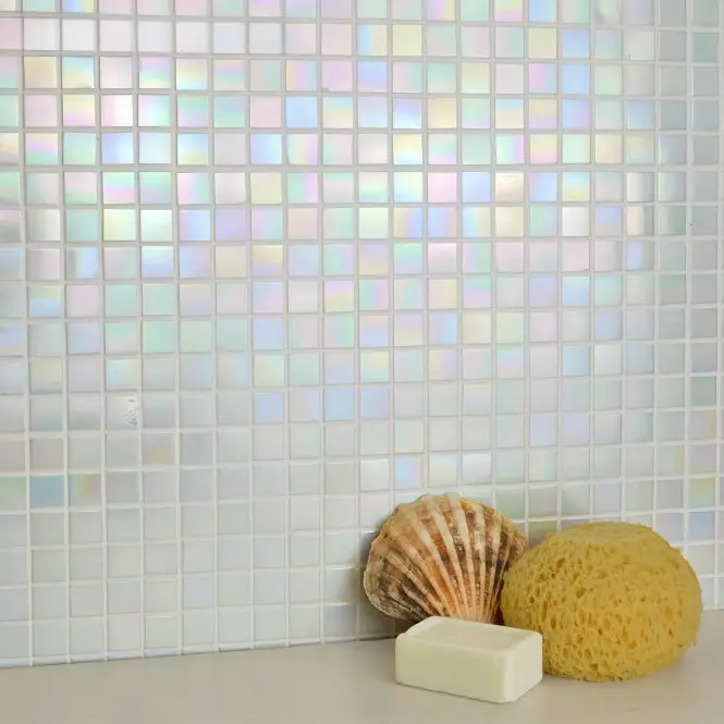 Lustre White Glass Mosaic Wall and Floor Tile