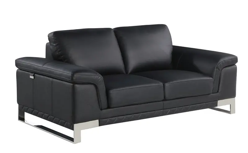 Luxe Italia Full-Grain Leather Loveseat