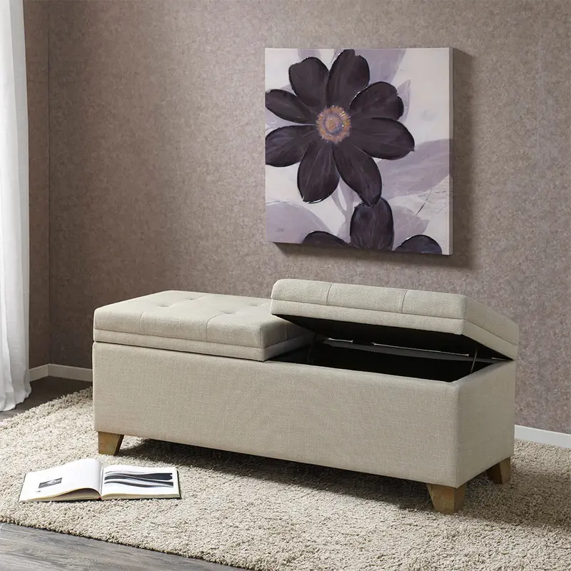 Madison Natural Wood Grain Storage Bench