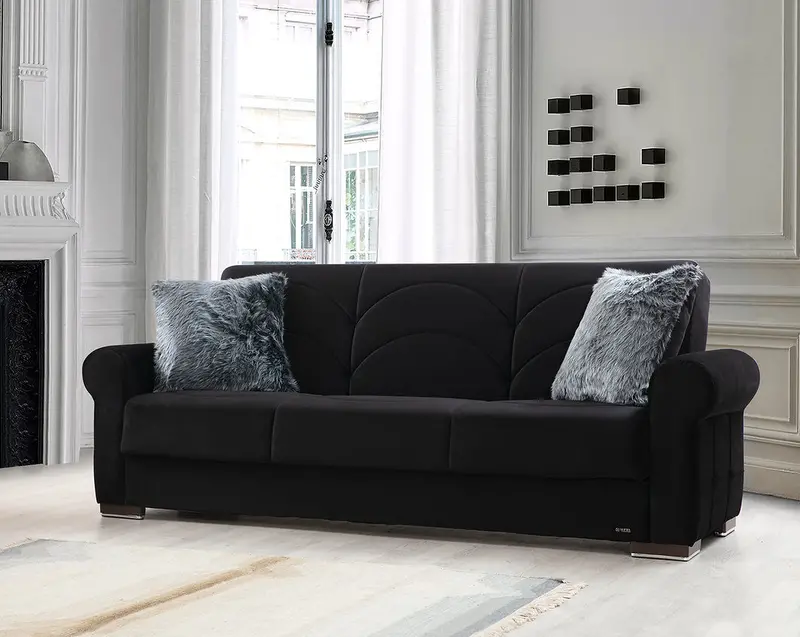 Madrid Black Convertible Sofa Bed