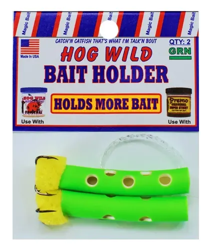 Magic Bait Bait Holder Tubes – Green, 2-Pack Flexible Soft-Bait Anchors