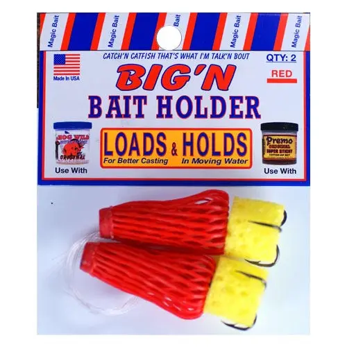 Magic Bait BigN Bait Holders – Red, Size 2, 2-Pack for Live or Soft Baits
