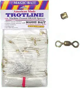 Magic Bait Trot Line – 100-Foot Length with 20 Size 4/0 Hooks