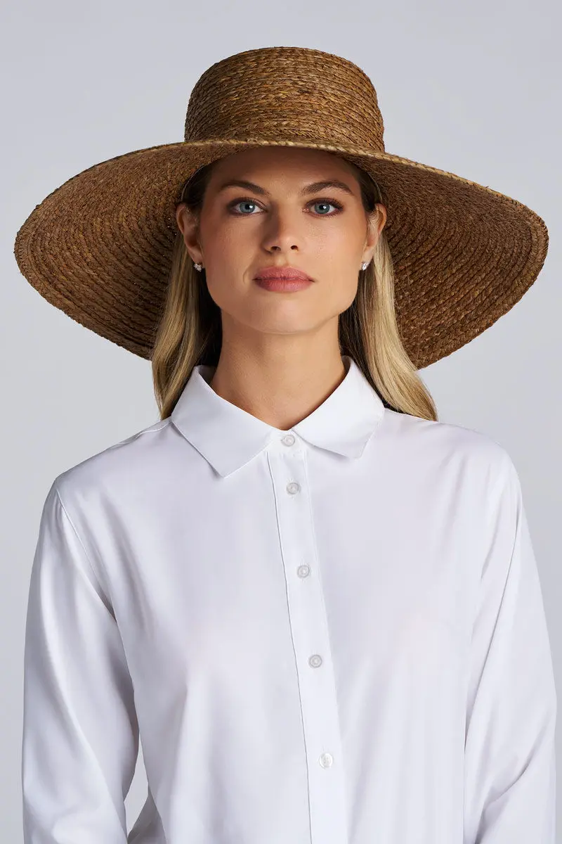 Magnolia Raffia Palm Sun Hat in Brown