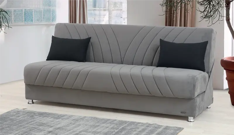 Mary Microfiber Sofa Bed – Gray Convertible Lounge