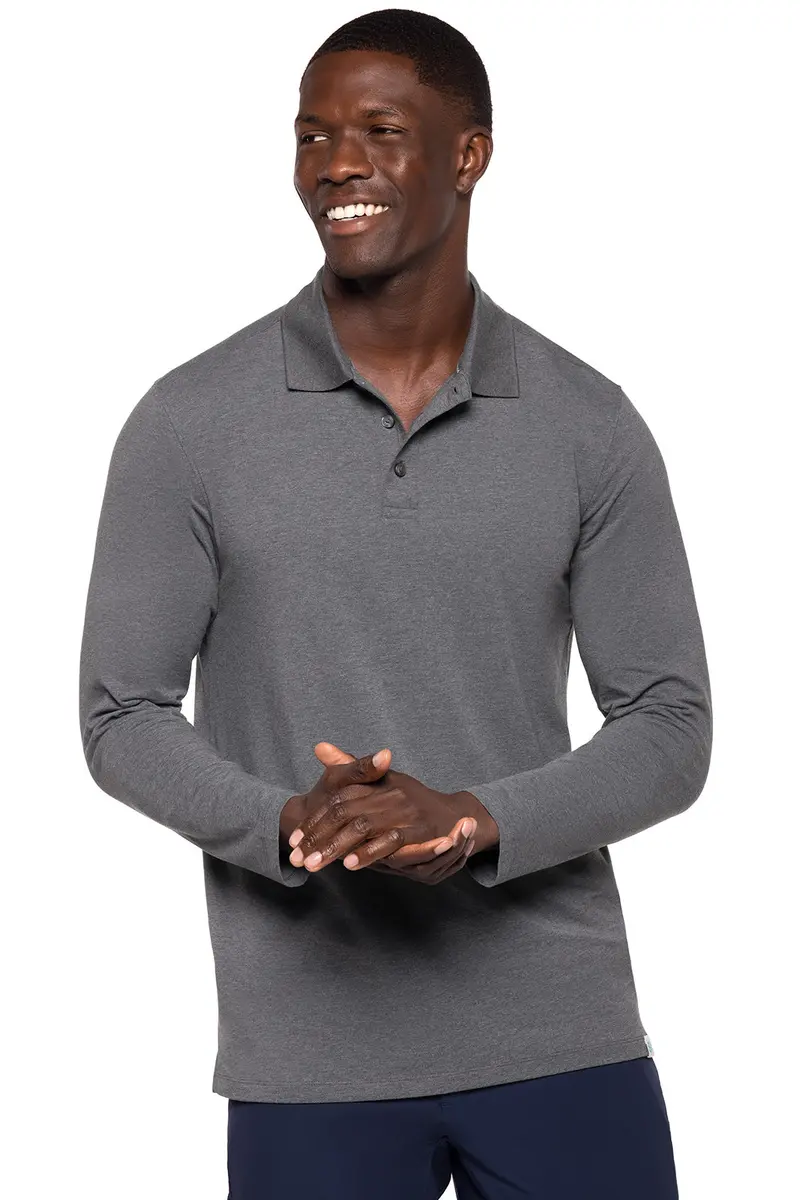 Men’s Coppitt Weekend Long-Sleeve Polo – Charcoal