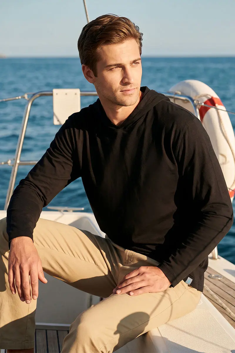 Men’s Morada Hoodie – Pima Sol Long Sleeve Black Performance Layer
