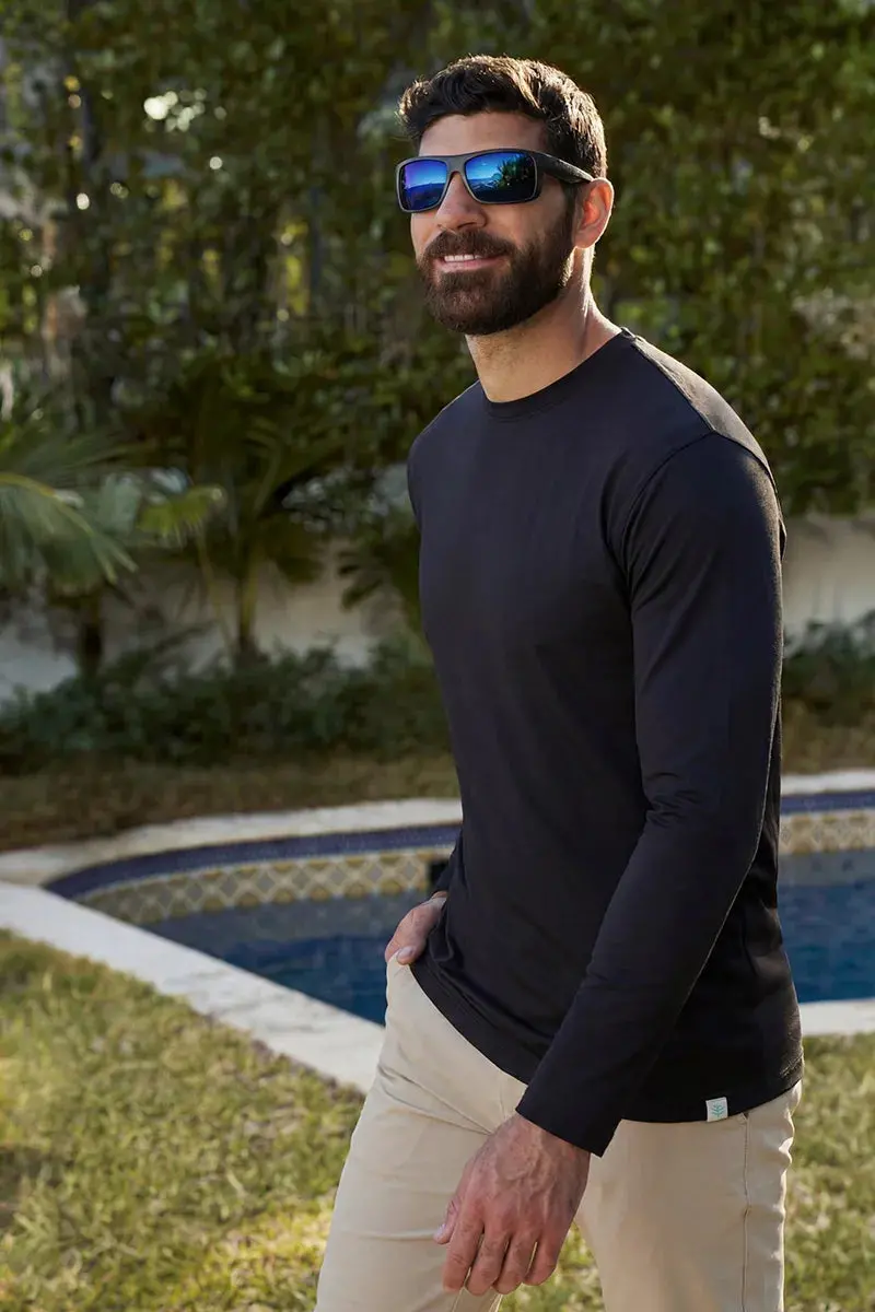 Men’s Morada Pima Cotton Long Sleeve T-Shirt – Sol Pattern, Regular Fit