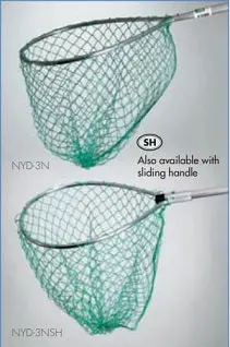 Mid-Lakes Green Nylon Pear-Shaped Landing Net – 15×16 in, 18 in Handle
