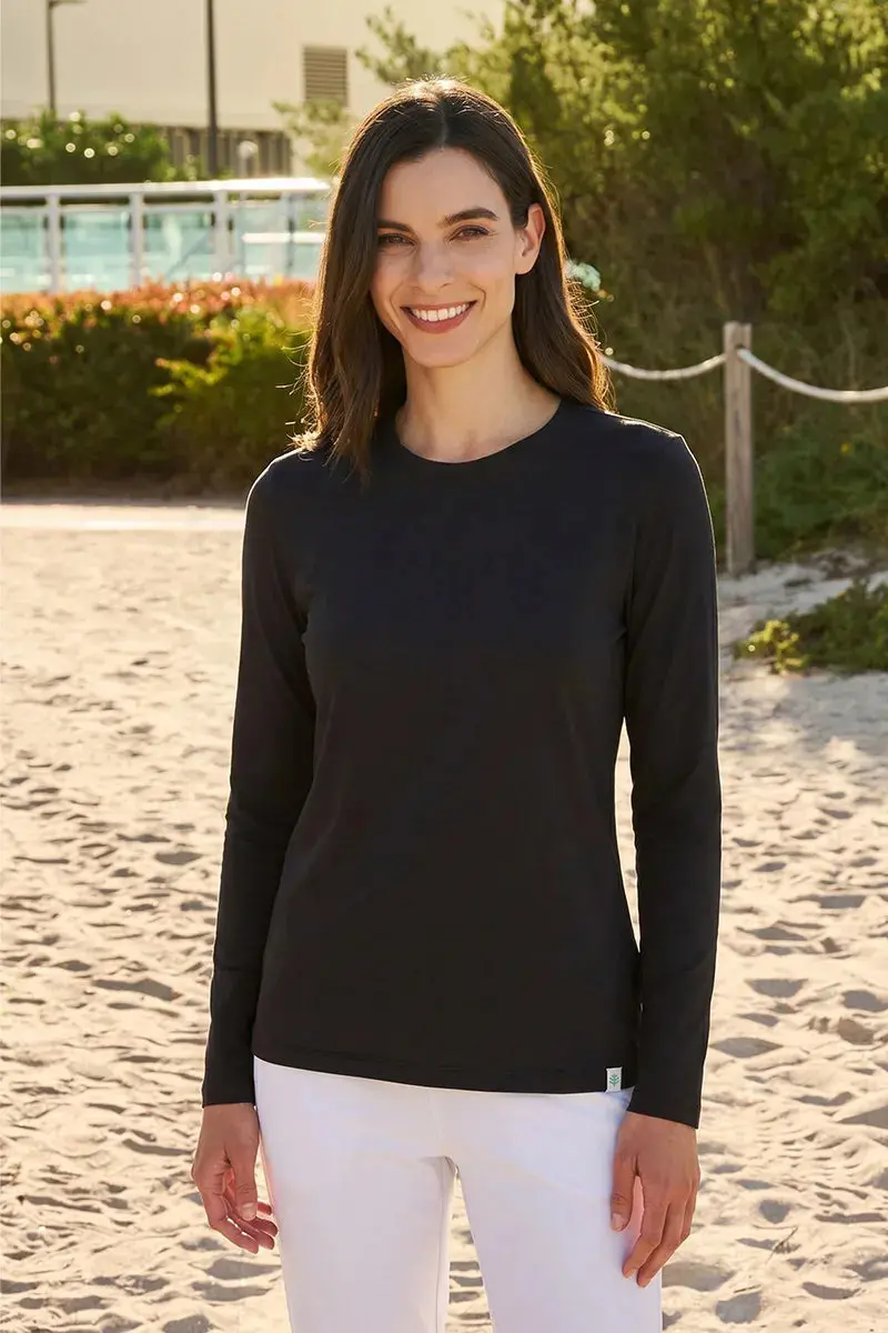 Morada Women’s Black Pima Sol Long Sleeve Everyday T-Shirt