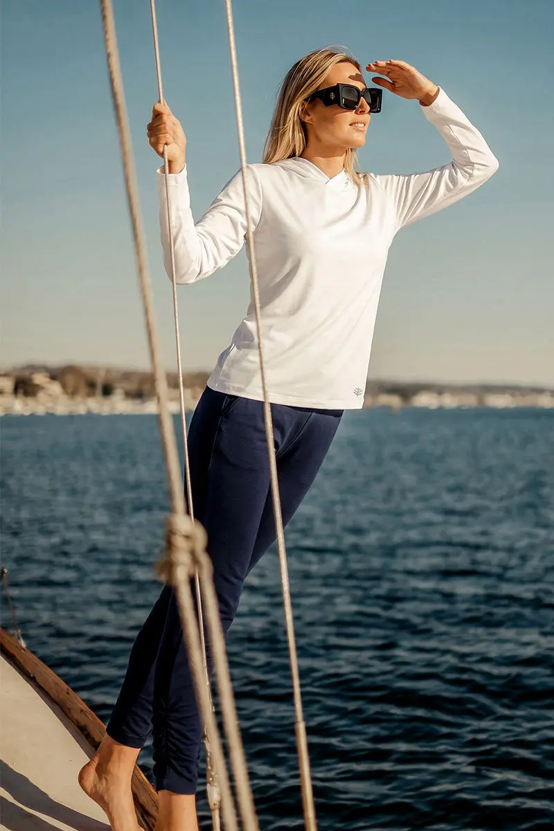 Morada Women’s Pima Sol Long Sleeve Hoodie in White
