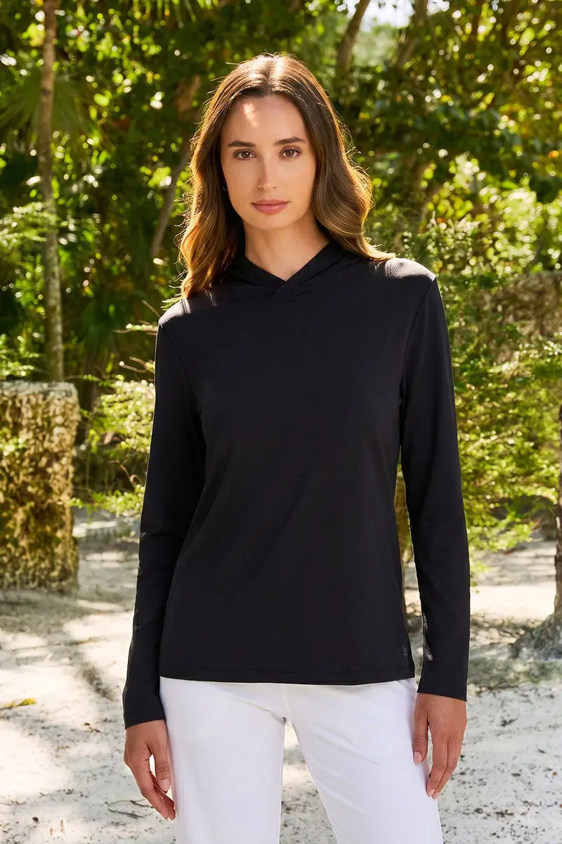 Morada Women’s White Pima Sol Long Sleeve Hoodie