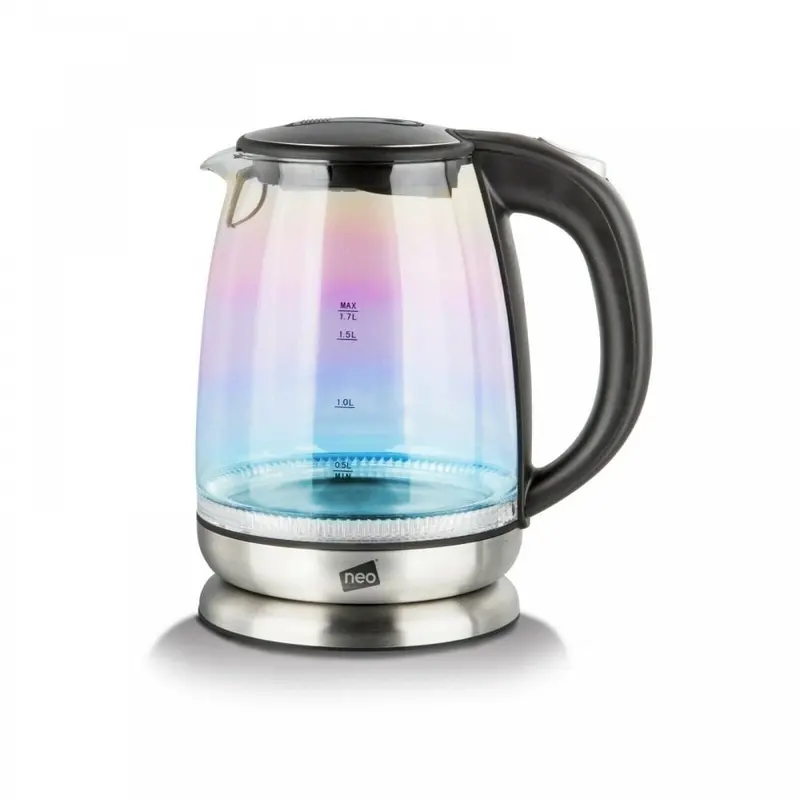 Neo 1.7L Rainbow-Color-Changing LED Glass Kettle