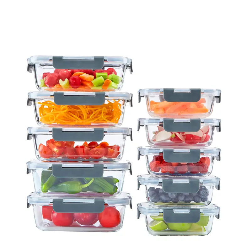 Neo 10-Piece Glass Food Storage Set with Matching Airtight Lids
