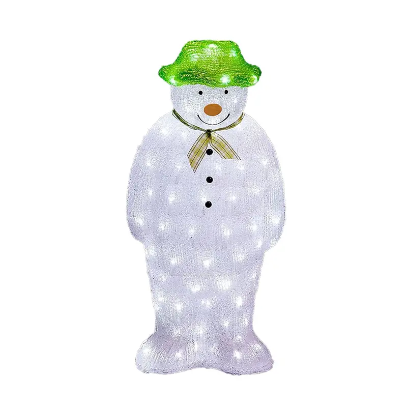 Neo 55cm Light-Up Acrylic Snowman Figure – 100 Static White LEDs for Indoor & Outdoor Christmas Displays