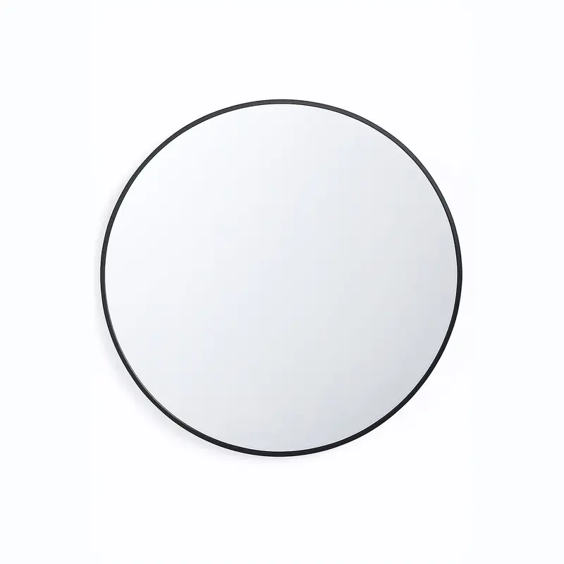 Neo 70cm Black Round Wall Mirror — Sleek Metallic Frame, Moisture-Resistant Design for Modern Homes