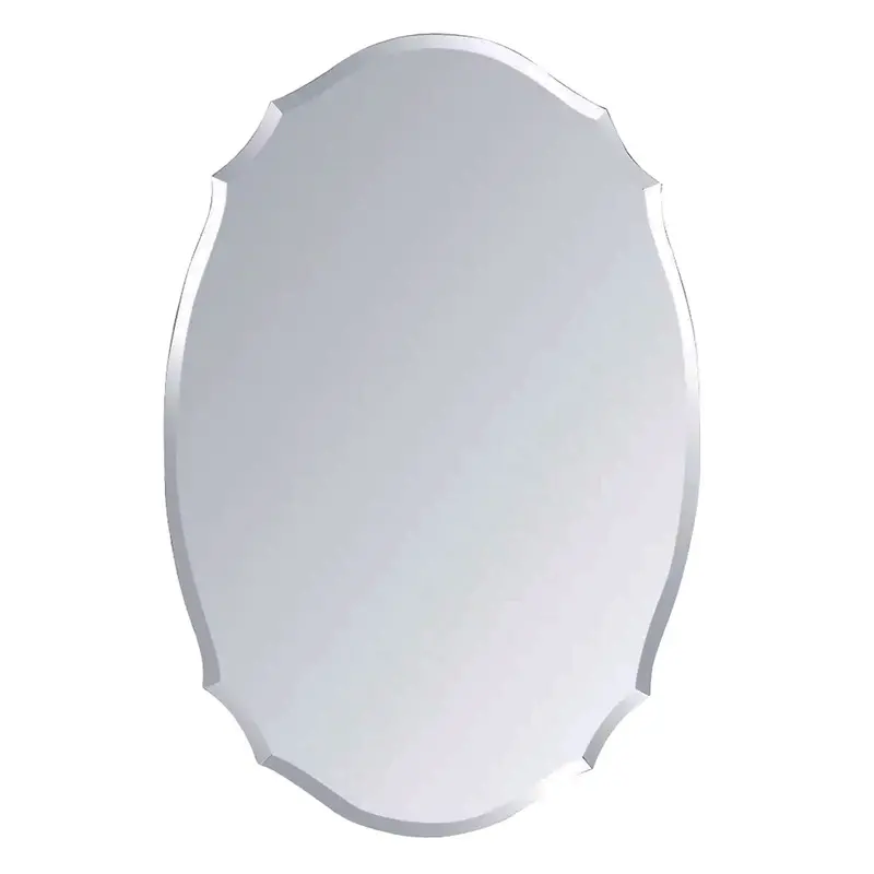Neo Ellipse Frameless Wall Mirror — 60x40cm Bevelled Oval Design for Contemporary Bathroom, Bedroom, or Hallway