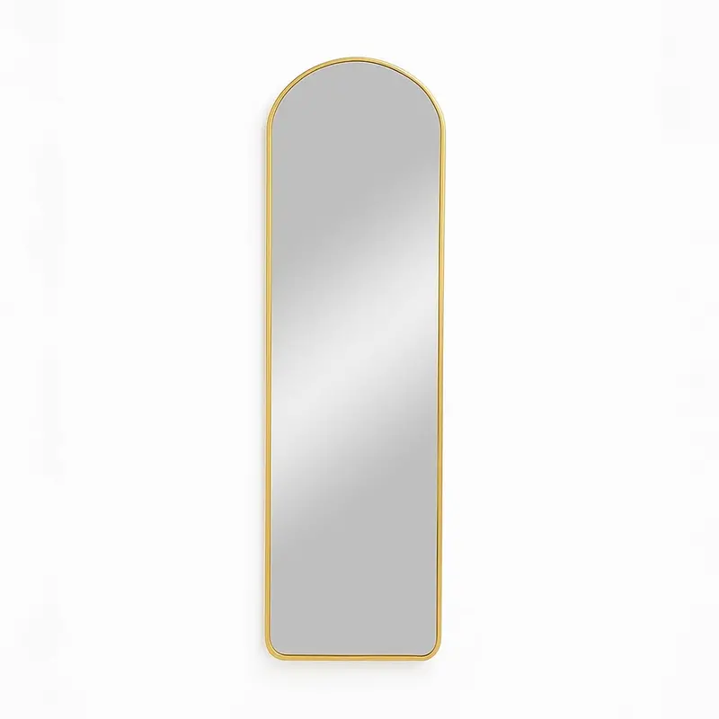 Neo Gold Full-Length Floor or Wall-Mounted Dressing Mirror with Sleek Metal Frame for Bedroom, Hallway, or Living Room