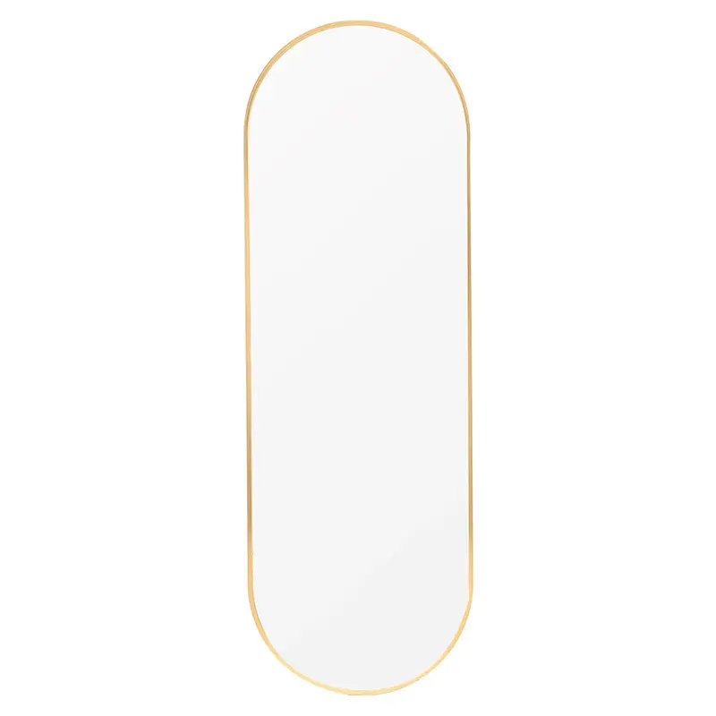 Neo Gold Vertical Full-Length Wall Mirror with Minimalist Metal Frame for Dressing Rooms and Entryways