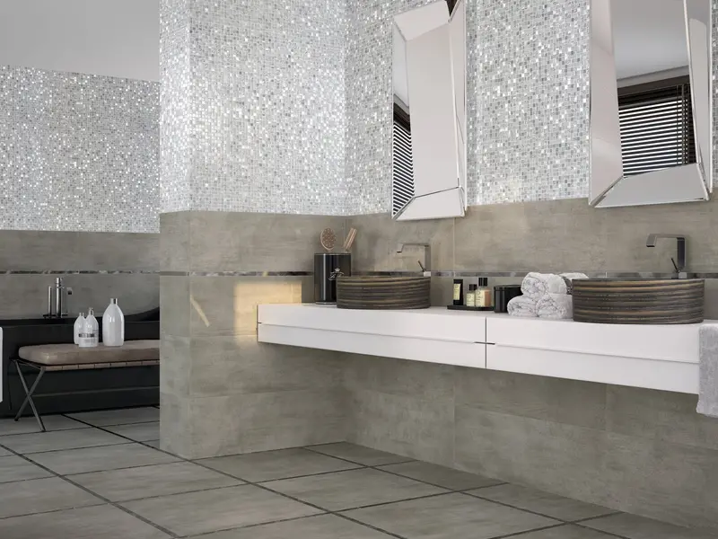 Niagara Silver Mixed Mosaic Tile – 30×30 cm (Code D710)