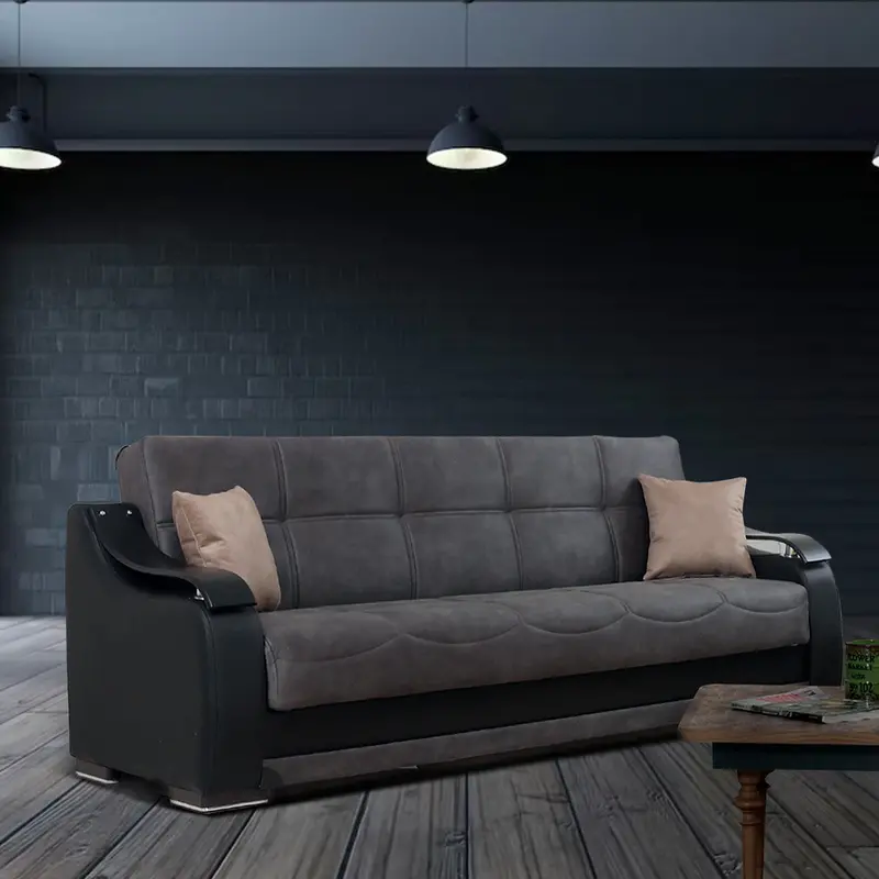 Nicole Gray Two-Seater with Hidden Storage