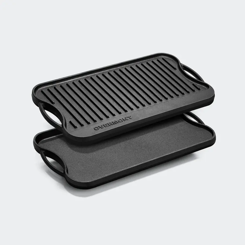 Overmont Reversible Cast Iron Griddle Grill Pan