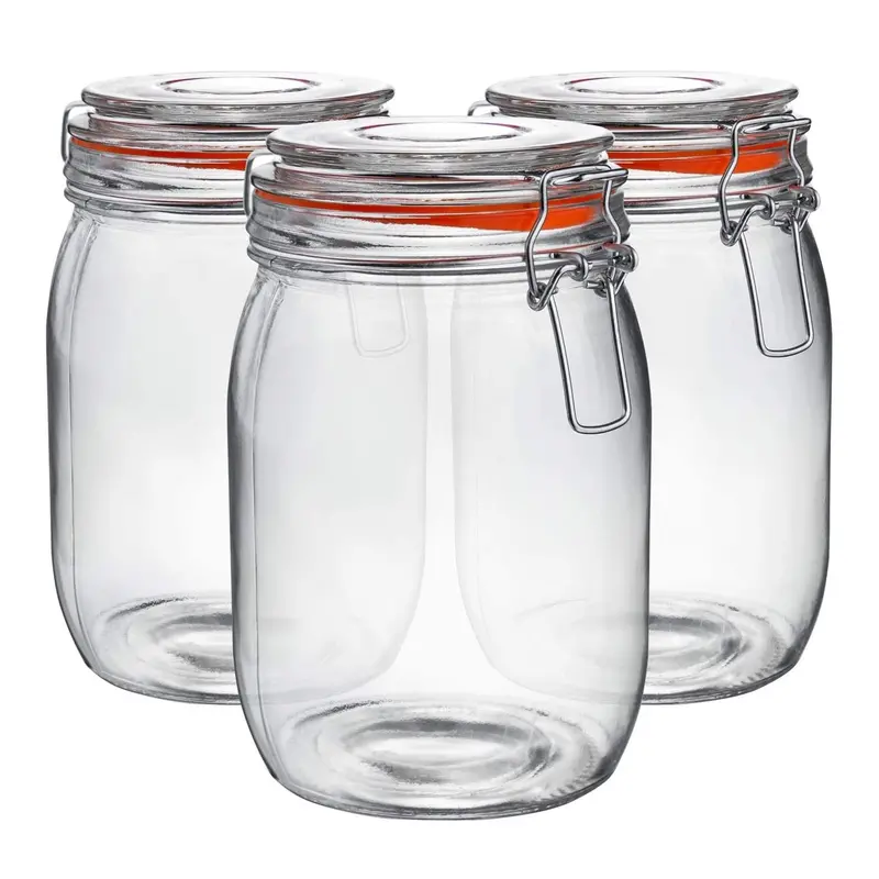 Pack of 3 Airtight 1L Canisters with Silicone-Seal Lids – Neo