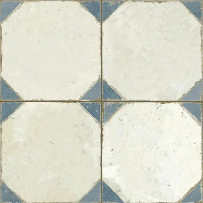 Patina Octagon Blue Corner Accent Tile