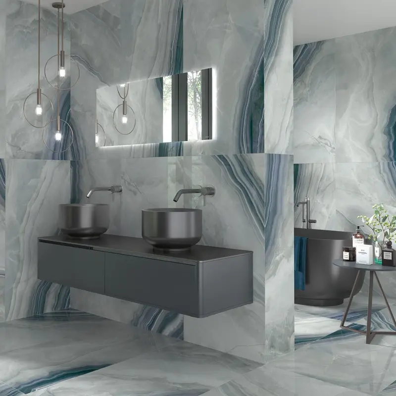 Persian Onyx Polished Porcelain Tile | 120x60cm Wall & Floor Versatility