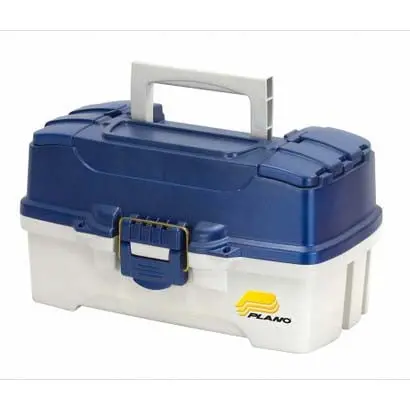 Plano 2-Tray Tackle Box – Blue Metallic Finish and Off-White Trim