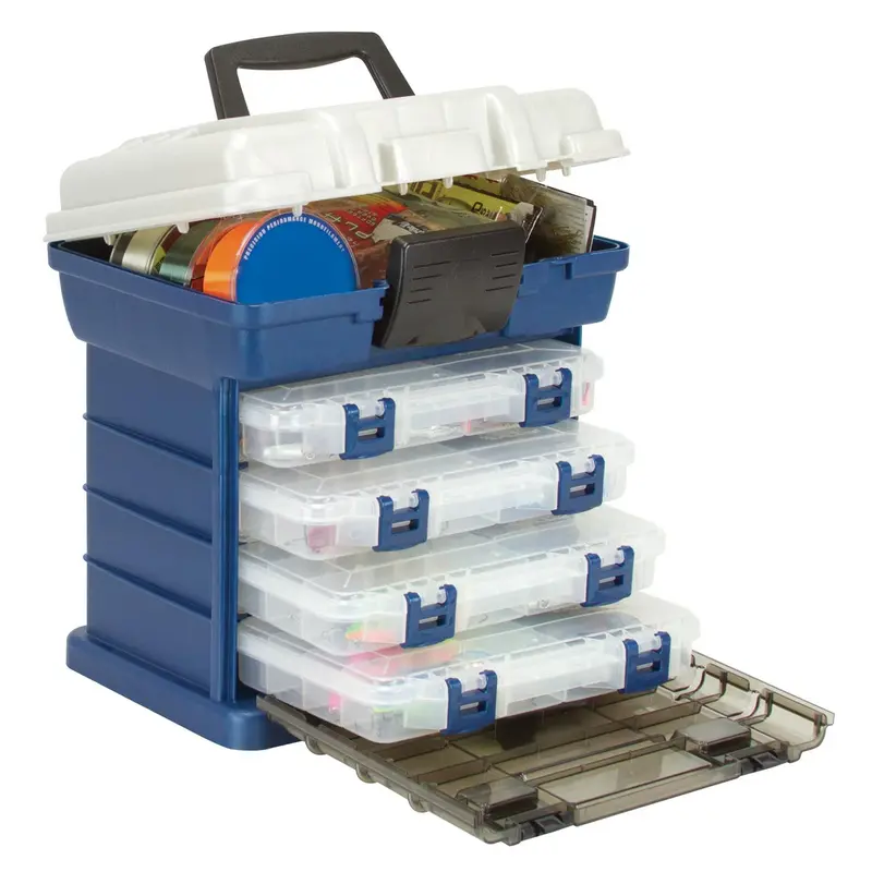 Plano Rack System – 4-Tier 3650 Bin Setup (Blue & Silver)
