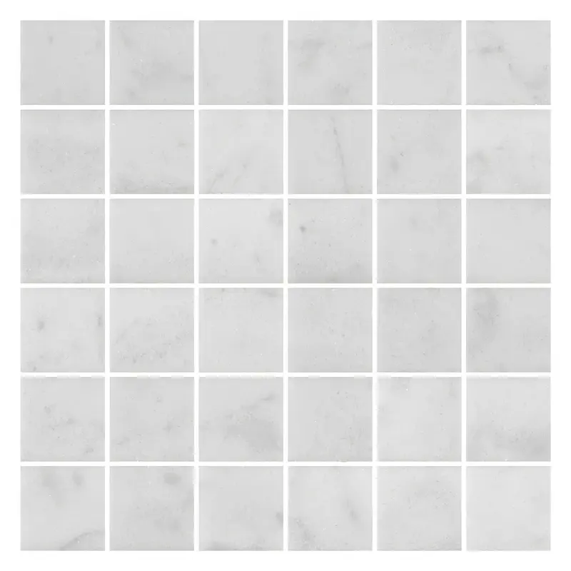Polished Carrara White Marble Mosaic Tile – 48mm Square