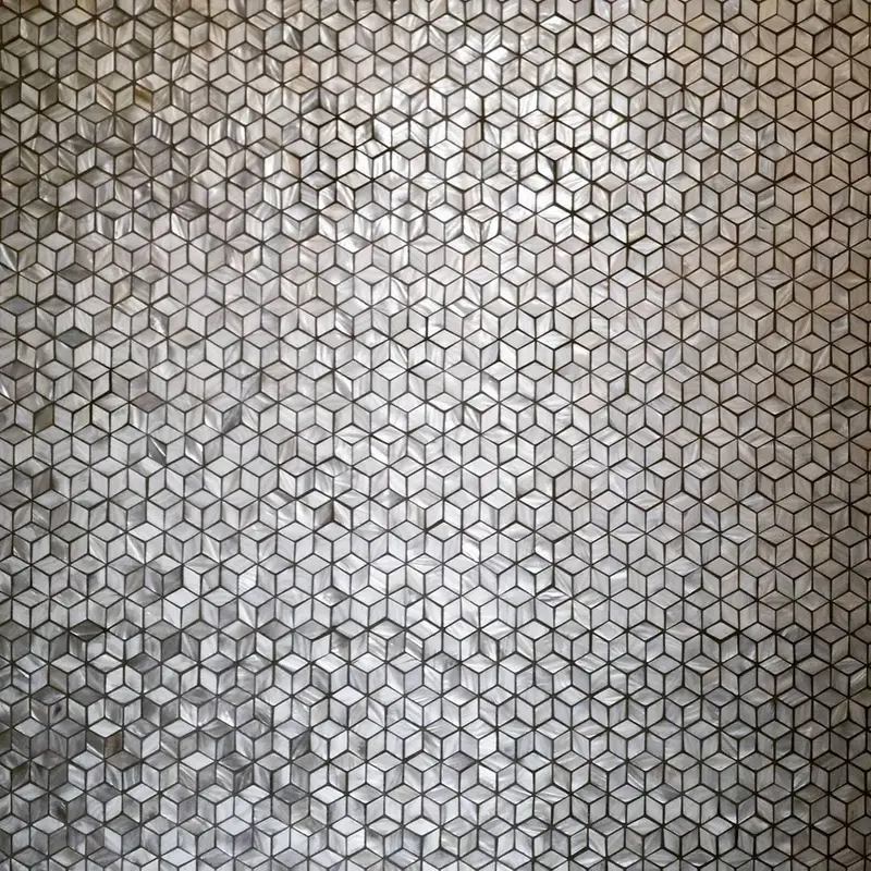 Rhombus Beige Mother-of-Pearl Shell Mosaic Tile