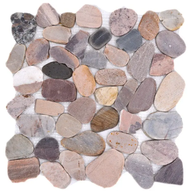 Riverstone Oyster Pebble Mosaic – Round Natural Stone Wall & Shower Tile